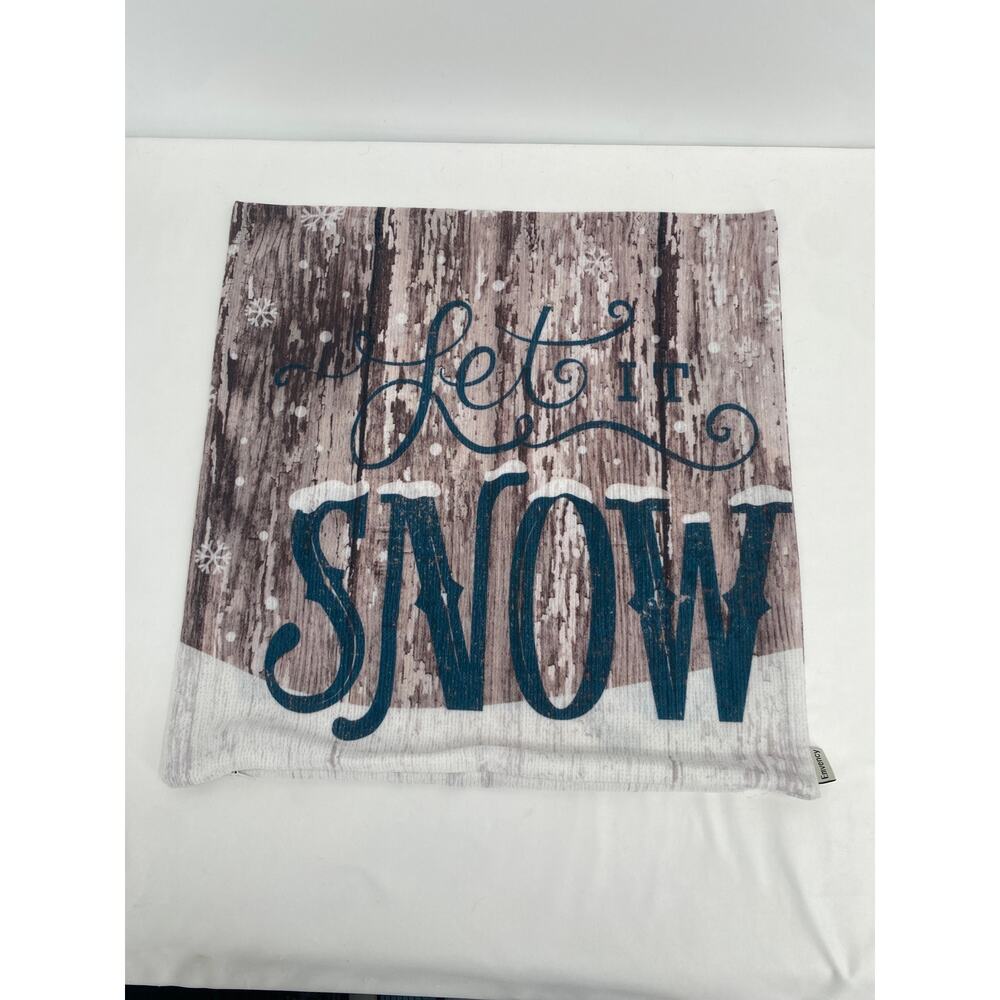 Emvency Pillowcase Throw Pillow Let is Snow Zip Closure Square 18 x 18